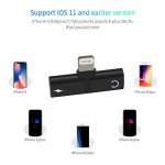 Wholesale New Mini 2-in-1 IP Lighting iOS Multi-Function Connector Adapter with Charge Port and Headphone Jack for iPhone, iDevice (Black)